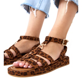 Panther sandale rimskih žena pričvršćene na gležnju Nargiz višebojan