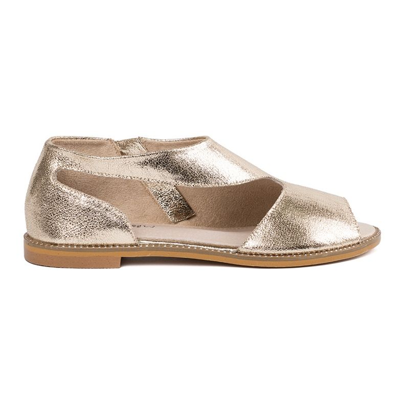 Goodin Zlatne ženske sandale s izrezima zlatna