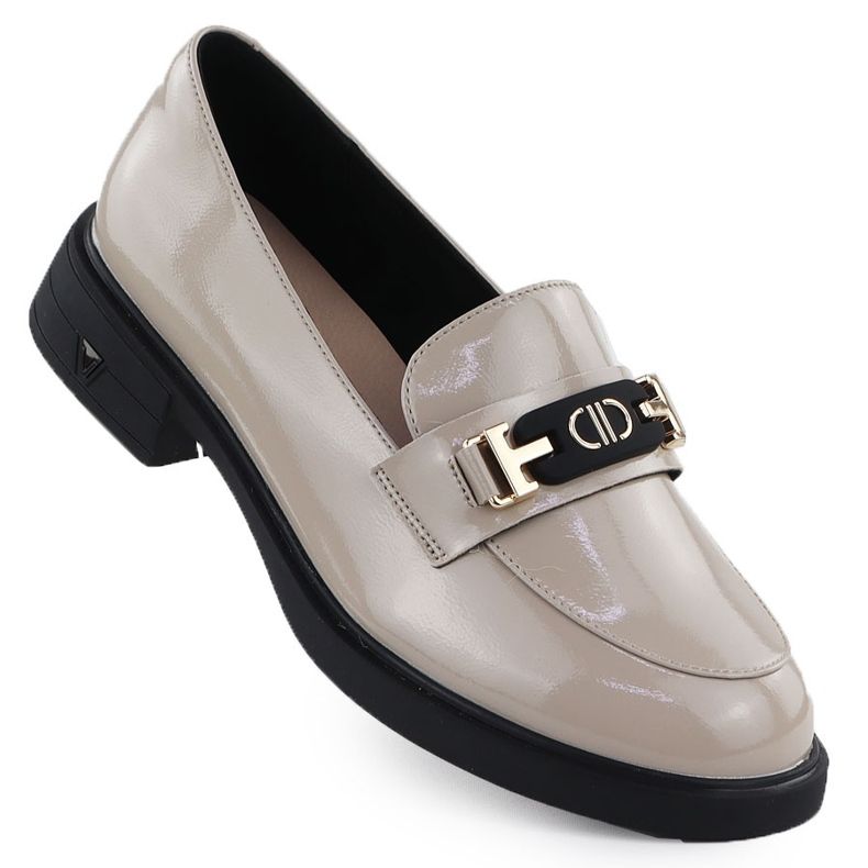 Ženske kožne cipele lakirane beige Vinceza 39957 bež