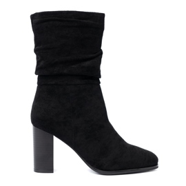 Shelvt Crne čizme na posta s gornjim gornjim dijelom crna