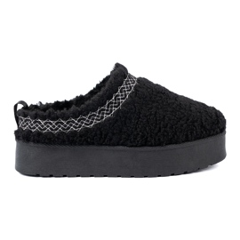 Shelvt Buty a'la śniegowce w czarnym kolorze z ozdobnym haftem crna