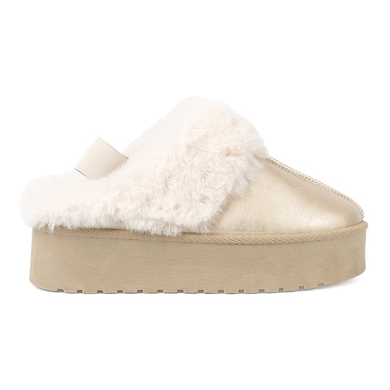 Shelvt Zlatne cipele i snježne čizme s bijelim krznom zlatna