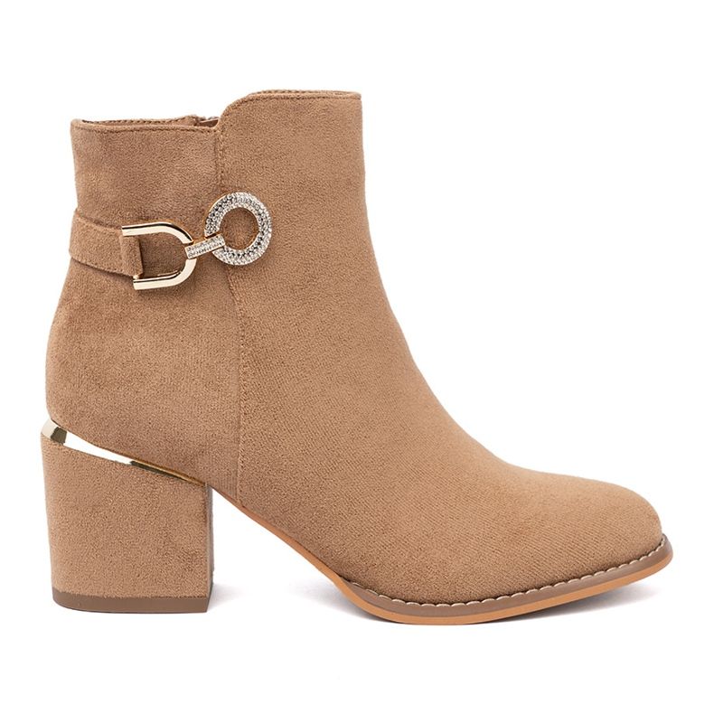 Shelvt Stilske čizme u svijetlosmeđoj nijansi sa zlatnim detaljima