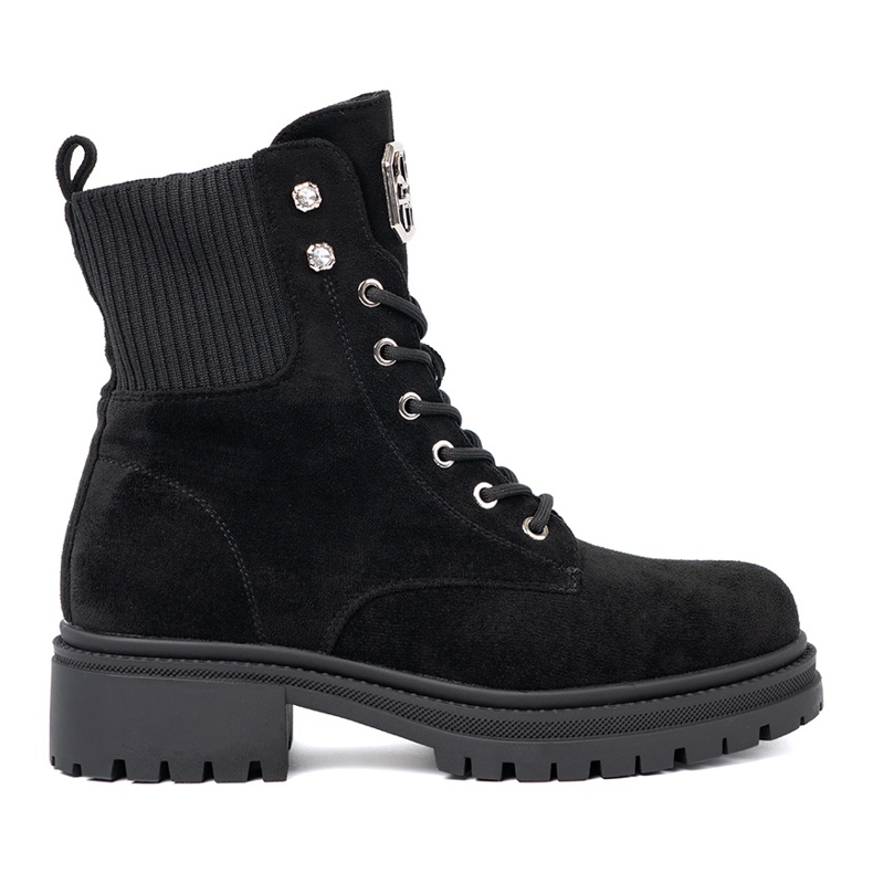 Shelvt Elegantni crni radnici s sjajnim kristalima crno