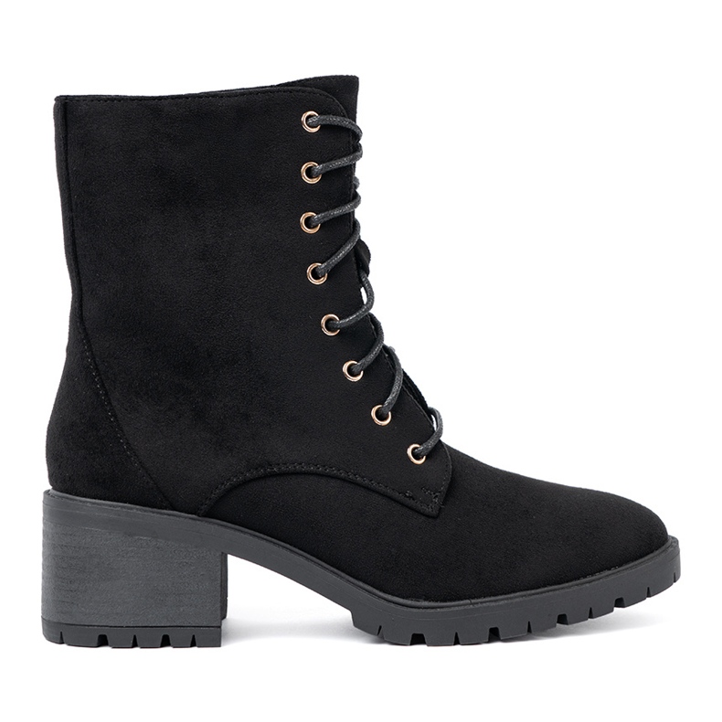 Shelvt Udobne crne čizme s okruglim nožnim prstima crno