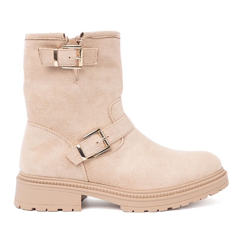 Shelvt Moderne čizme JSnoBeżowe s ukrasnim kopčama