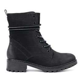 Shelvt Modni crni radnici s ukrasnim vezanjem crna