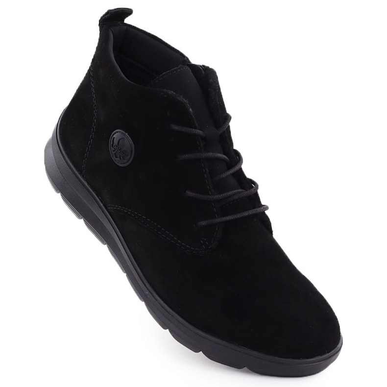 Kožne čizme za žene Black Rieker Z0022-00 crno
