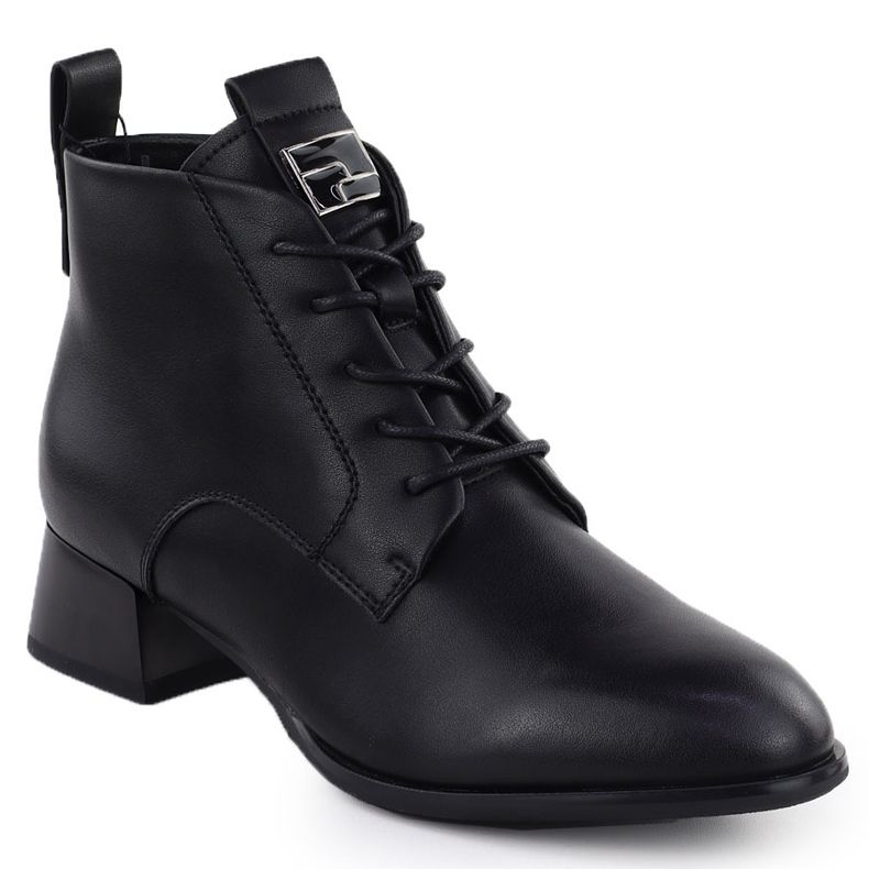 Crna Vinceza 66805 Kožne visoke potpetice crno