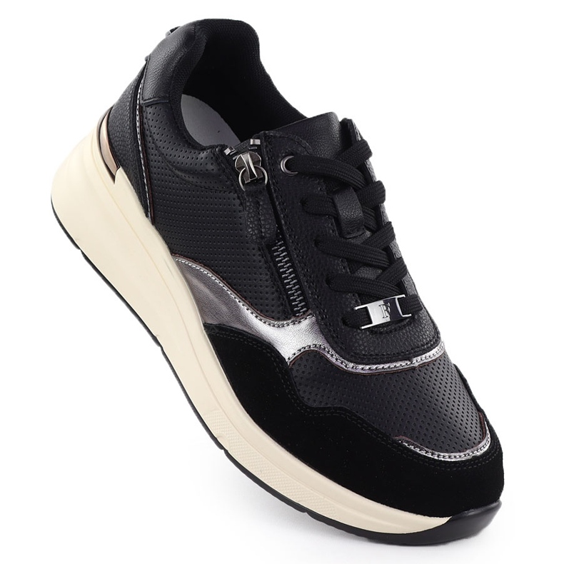 Kožne metalne ženske cipele Black Filippo DP7105/25