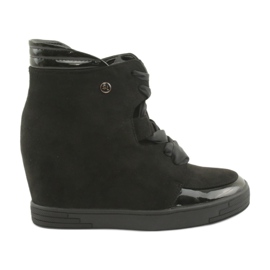 Sergio Leone Booties Tenisice s mašnom i patentnim zatvaračem crna