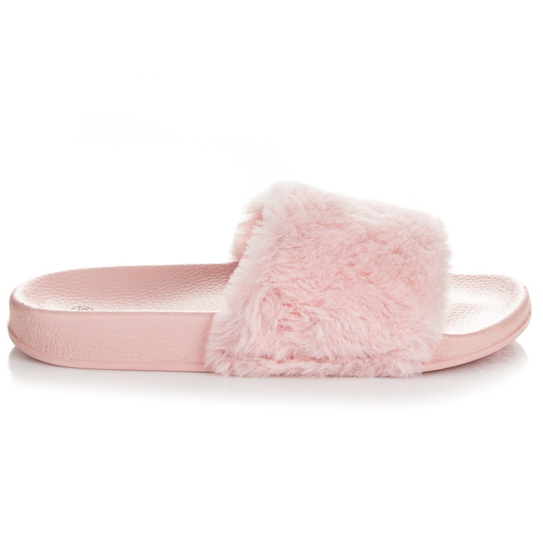 Papuče s krznom ružičasta