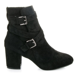 Seastar Čizme do gležnjača od antilopa na visoku petu crna