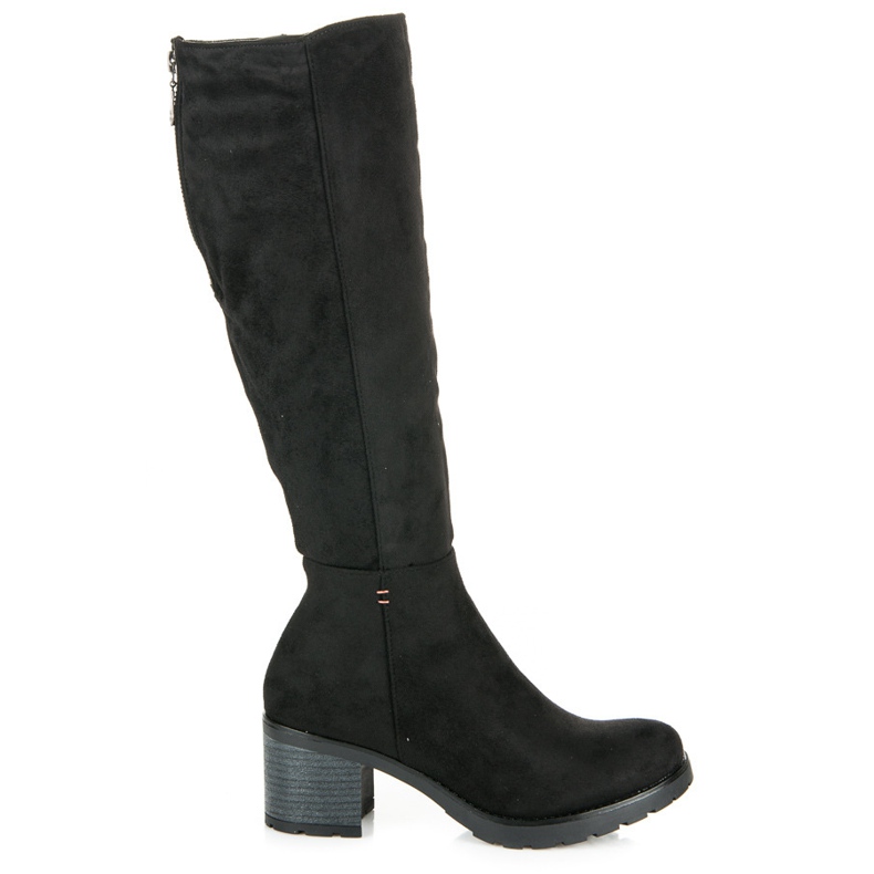 Vinceza Čizme od antilopa na visoku petu crno