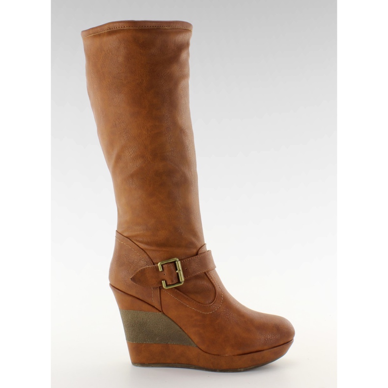 Cipele s platformom razdvojene pete 888-57 deve smeđa raznobojna