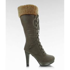 Koljene visoke čizme na postolju G12400 smeđa višebojan