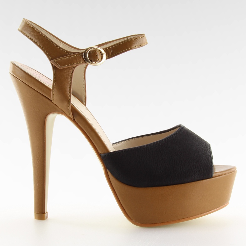 VB33050 Crne visoke potpetice crno smeđa