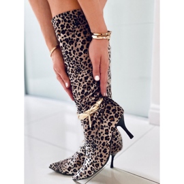 Leopardove čizme B36025-L02 pantera smeđa