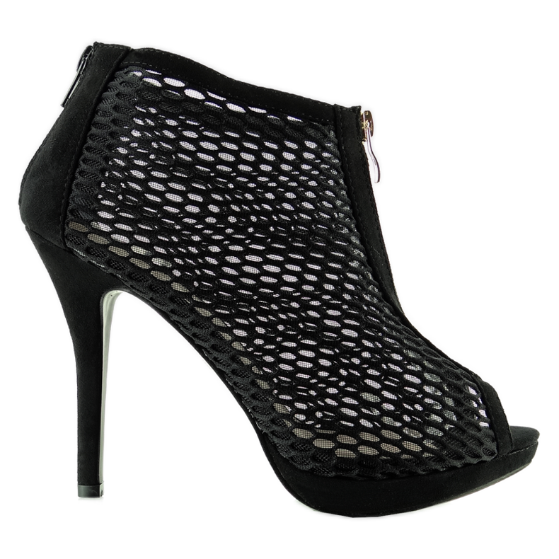 Crne otvorene mrežaste pumpe crno