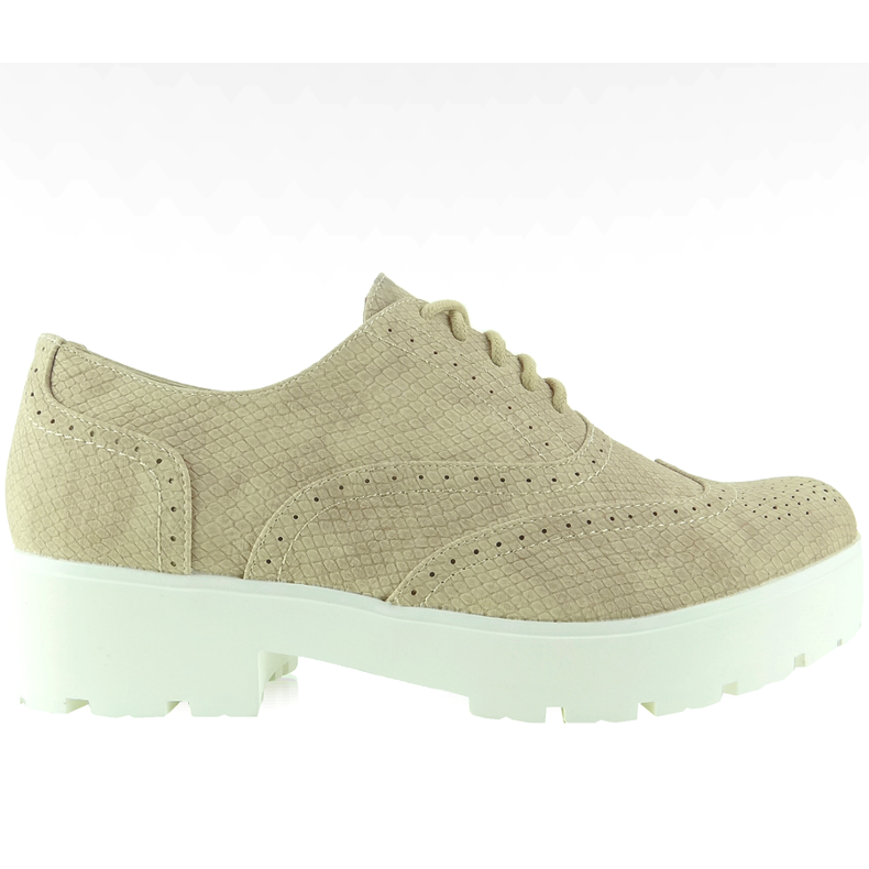 Mokasine s visokim potplatom LBS1203 bež