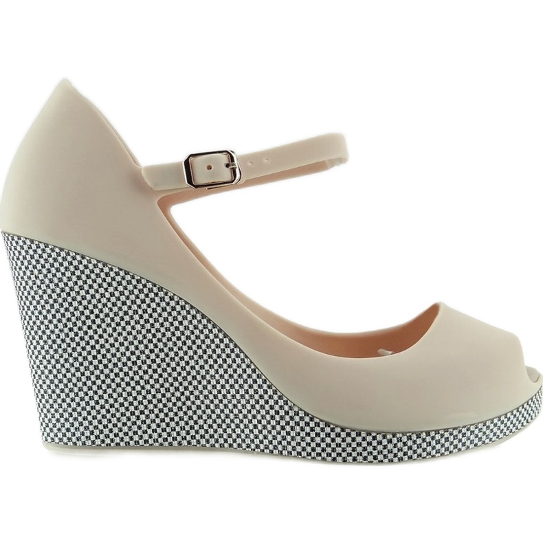 Sandale Meliski Koturn kockaste S11 ružičasta raznobojna