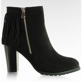 Prekrasne antilop čizme s resicama FR20 Crna crno