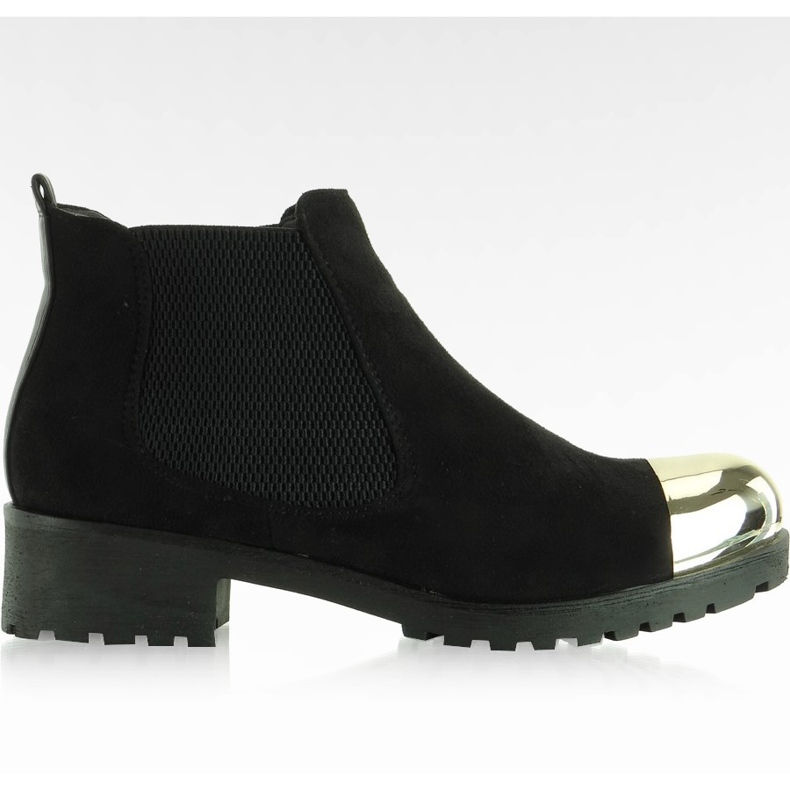 Jodhpur čizme sa zlatnim vrhom A89387 crne crno