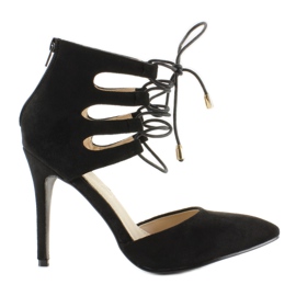 Antilop štikle zavezane na gležnju Crne crna