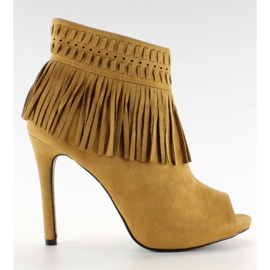 Čizme s rubovima otvorenog noga 11016 Camel višebojan