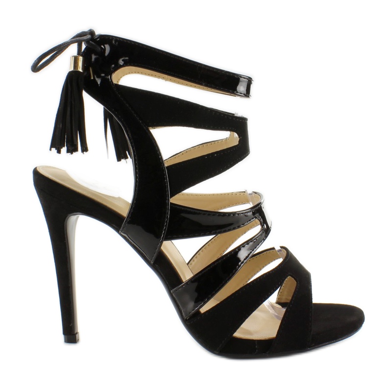 Sandale na visoku petu 5009 Crna crno