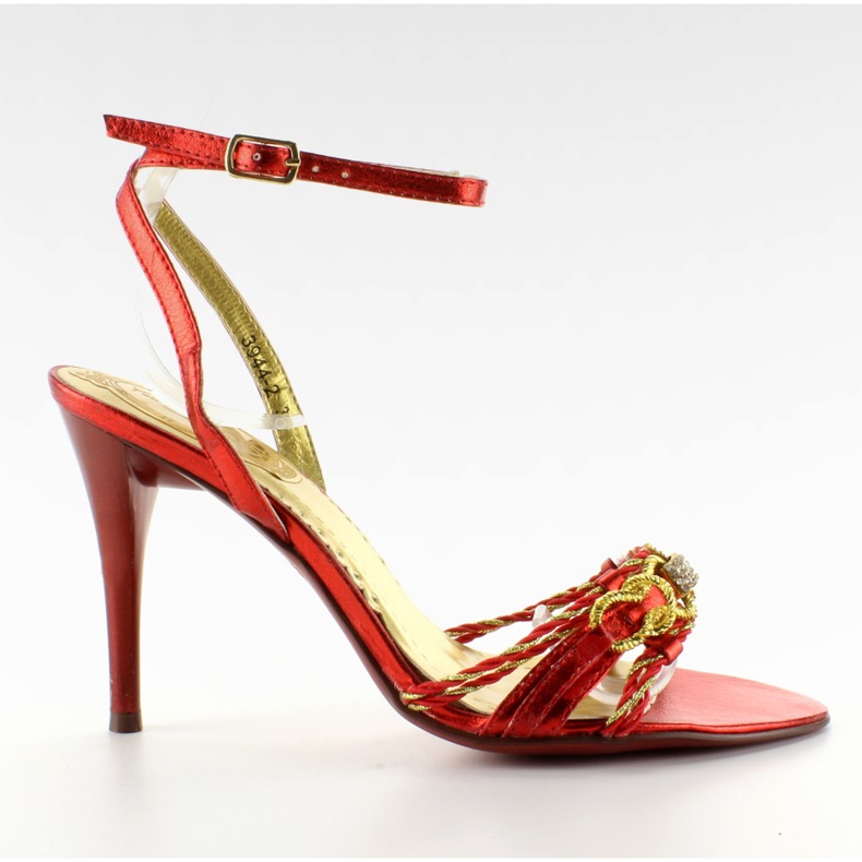 Suptilne sandale na visokoj peti 3944-2 Rouge crvena