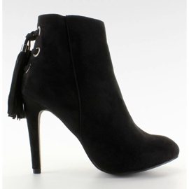 Čizme za gležnjeve s resicama 66-217 Crne crna