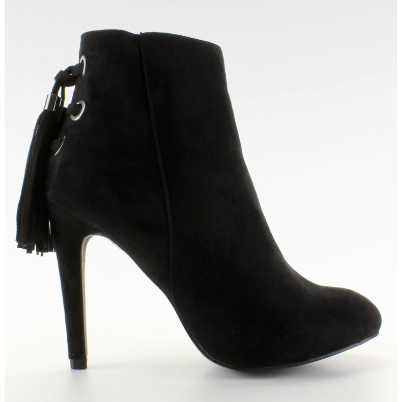 Čizme za gležnjeve s resicama 66-217 Crne crno