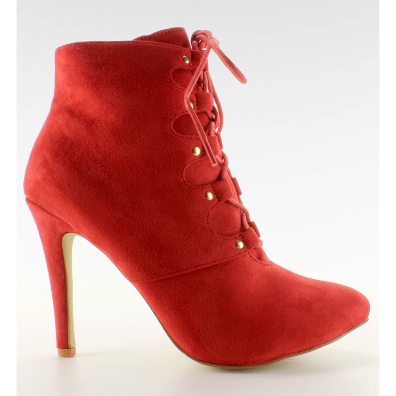 Čipkaste visoke potpetice H253 Crvena