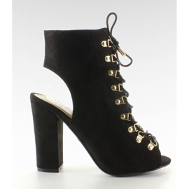 JZ-11P Crne otvorene nožne pumpe crna