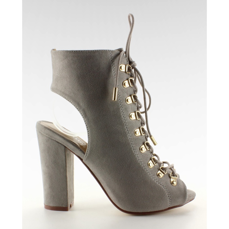 Otvorene crpke za čipkanje čizme JZ-11P Siva