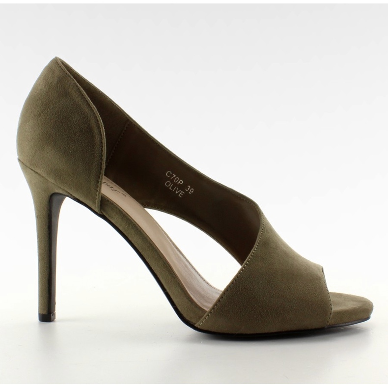C70P Maslinaste asimetrične otvorene pete zelena