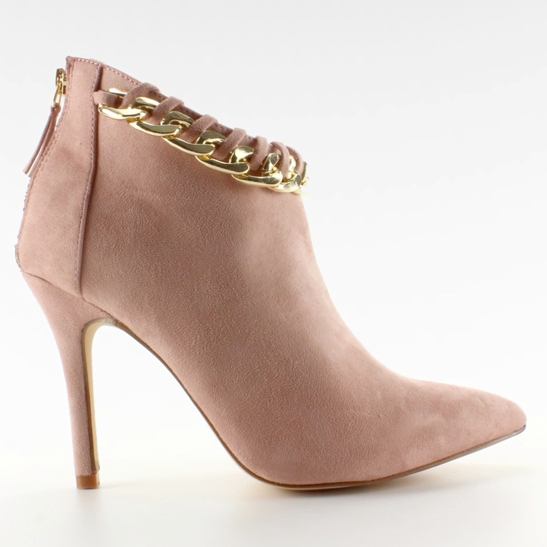 Čizme na igle s ružičastim lancem od antilop ružičasta