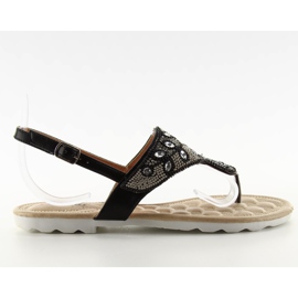 Papuče s perlicama G144 crne crna