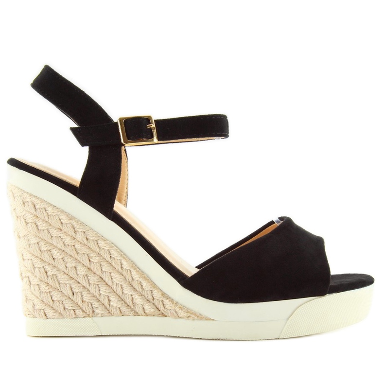 Sportske sandale na klin na-0605-l crne crno