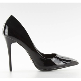 Glatke lakirane Le03 crne potpetice crna