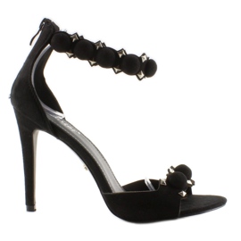 Sandale na iglu Smiješne kuglice LE022 Crna