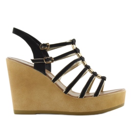 Sandale na klin GM-5032 crne crno