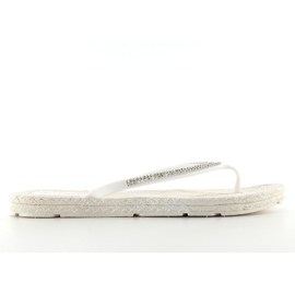 Gumene japanke poput espadrila ls069 bijele bijela