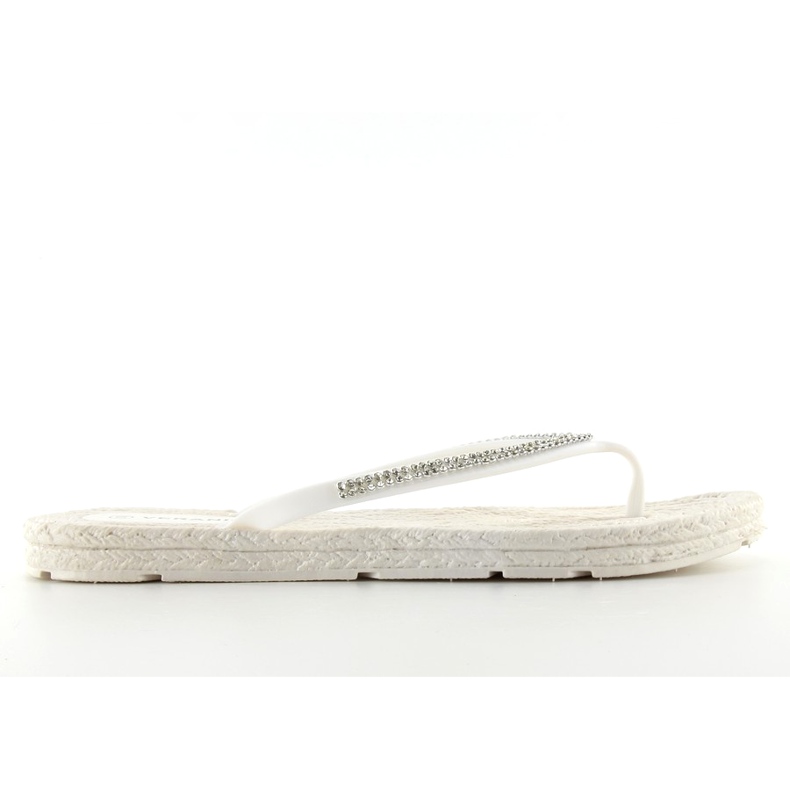 Gumene japanke poput espadrila ls069 bijele bijela