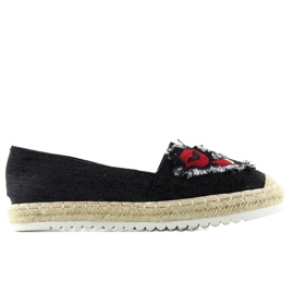 Espadrile s crnim mrljama f169-28 crna