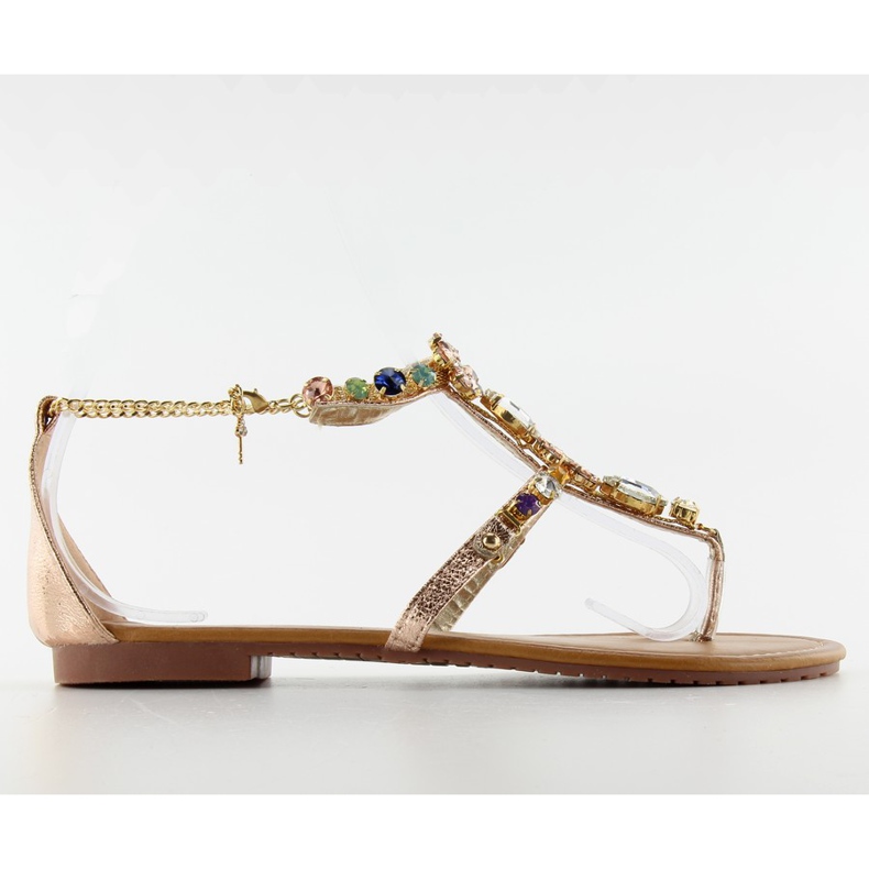 Sandale s lancem do gležnja JH37 Pink ružičasta