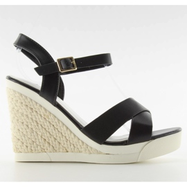 Sandale na klinima sportska potplat crna