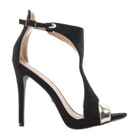 Unikatne sandale na visokoj potpetici jz-6319 crne crna