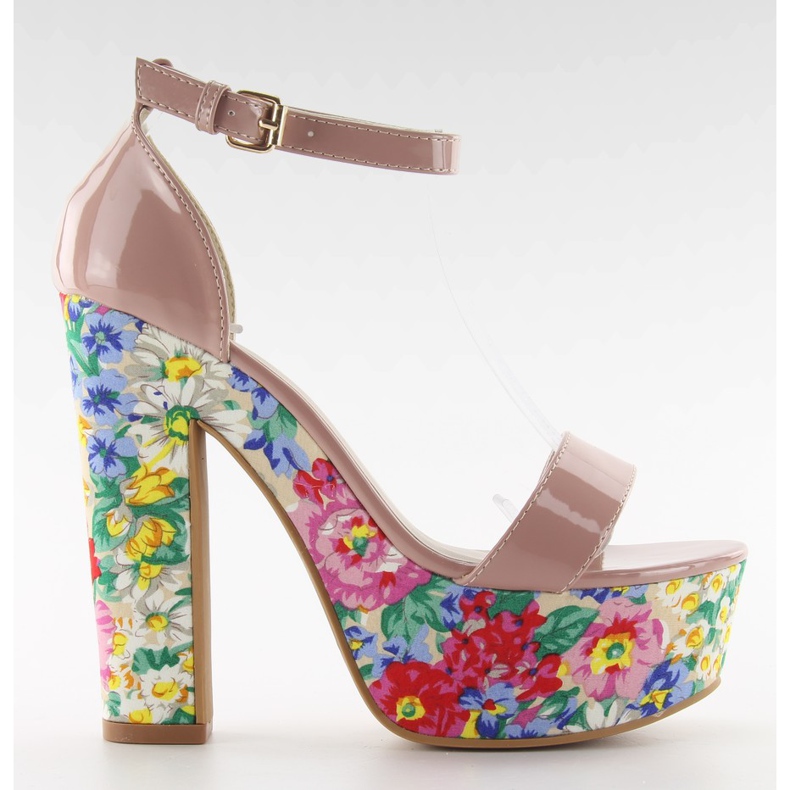 Sandale na cvjetnoj peti 788-3 Nude raznobojna